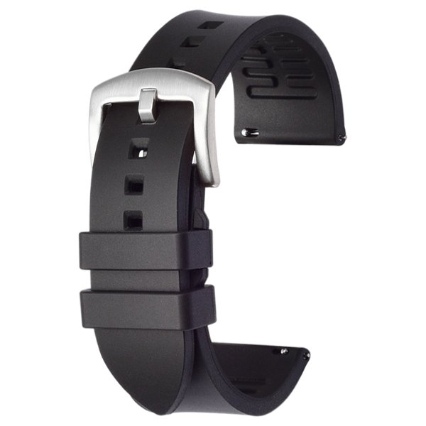black rubber watch band strap